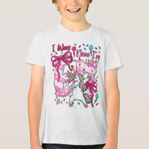 Ich war sechs jetzt bin ich sieben Einhorn Tri-Blend Shirt