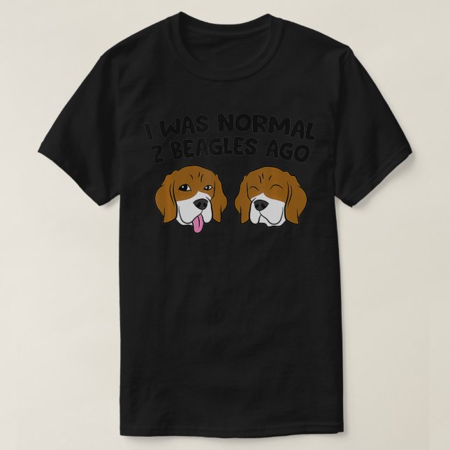 Ich war vor 2 Beagles normal T-Shirt (Design vorne)