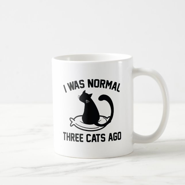 Ich war vor drei Katzen normal Kaffeetasse (Rechts)
