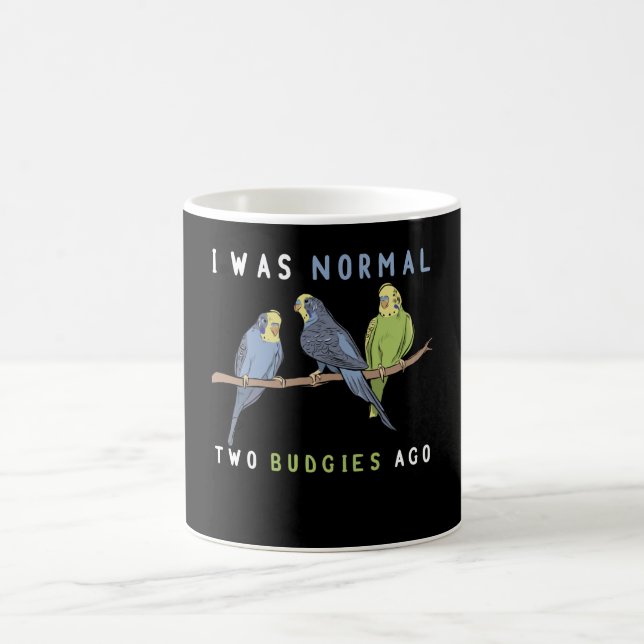Ich war vor zwei Budgie Bird normal Kaffeetasse (Mittel)