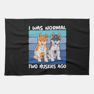 Ich war vor zwei Huskies normal   Shiba Dog Geschirrtuch