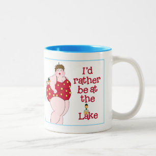 Ich wäre eher am See! Tasse! Zweifarbige Tasse