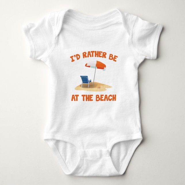 Ich wäre eher am Strand Baby Strampler (Vorderseite)