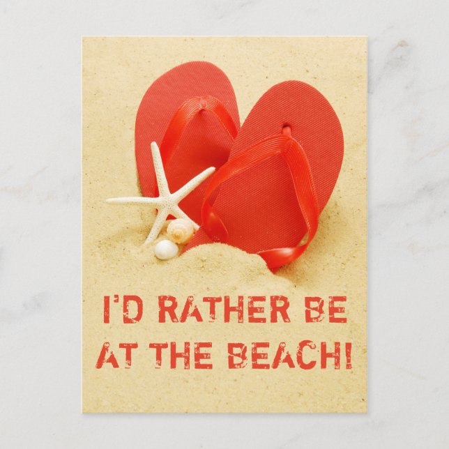 Ich wäre eher am Strand Flip Flops Postkarte (Vorderseite)