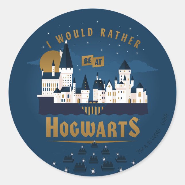 Ich wäre eher bei HOGWARTS™ Abstrakter Bootsfahrt Runder Aufkleber (Vorderseite)