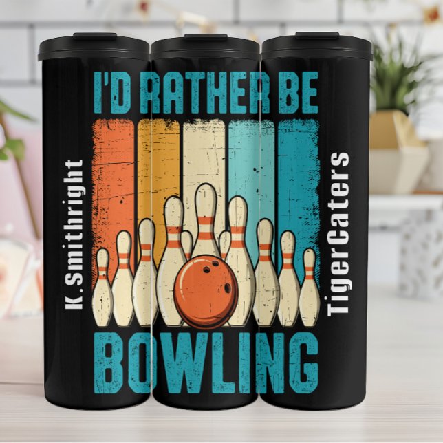 Ich wäre eher Bowling Graphic Thermosbecher (Von Creator hochgeladen)