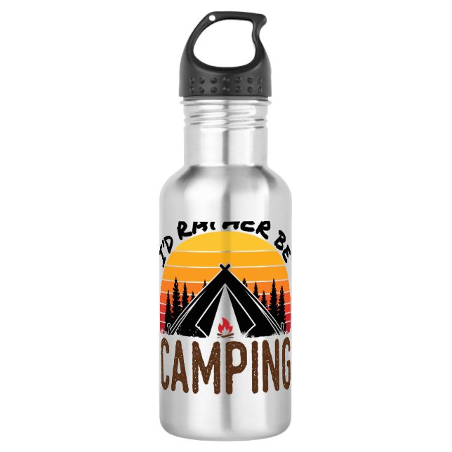 Ich wäre eher Camping Retro Sunset Edelstahlflasche (Vorderseite)