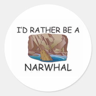 Ich wäre eher ein Narwhal Runder Aufkleber