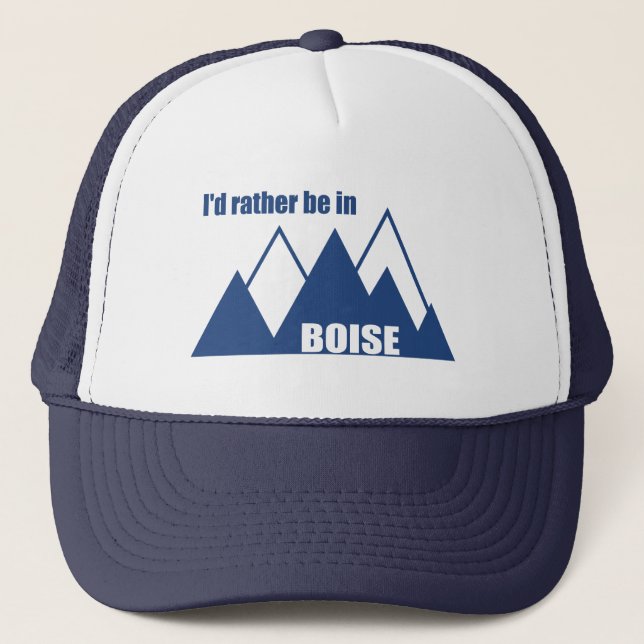 Ich wäre eher im Boise Idaho Mountain Truckerkappe (Vorderseite)