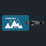 Ich wäre eher im geblähten Slowenischen Berg Gepäckanhänger<br><div class="desc">Mit seinem bläulich-grünen See,  der Postkartenkirche,  der mittelalterlichen Burg und der Nähe zu den Julischen Alpen ist Bled Slovenien ein Erlebnisraum. Dieses großartige Vintage Design hat einen Retro-Look.</div>