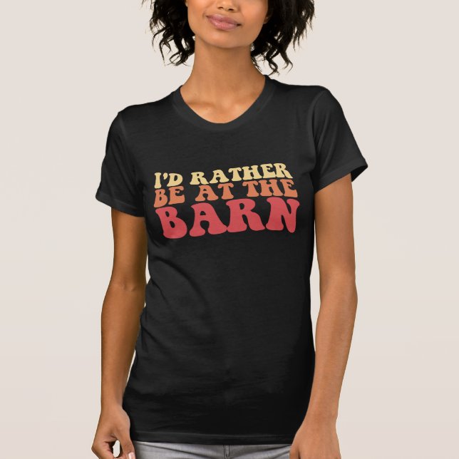 Ich wäre eher im Stall Groovy Retro T-Shirt (Vorderseite)