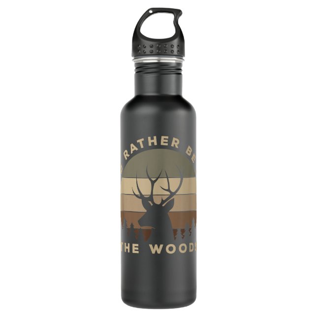 Ich wäre eher im Wald auf Hirschjagd Edelstahlflasche (Vorderseite)