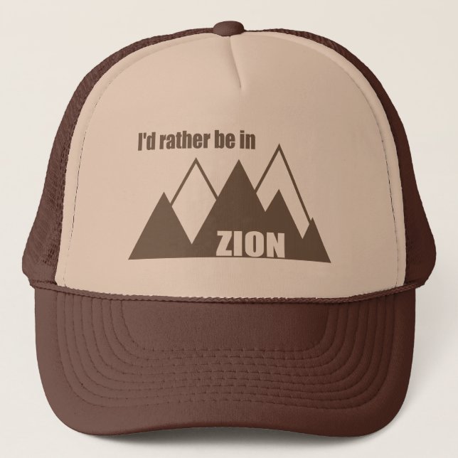 Ich wäre eher im Zion-Nationalpark Utah-Berg Truckerkappe (Vorderseite)