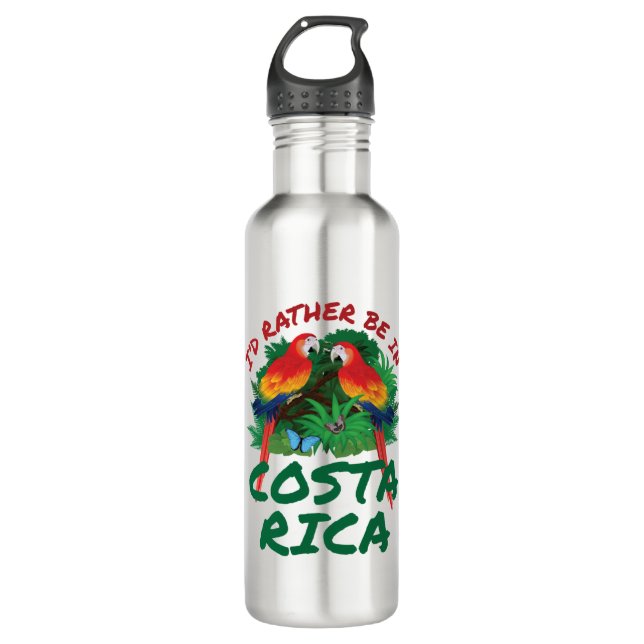 Ich wäre eher in Costa Rica Urlaub Souvenir Edelstahlflasche (Vorderseite)