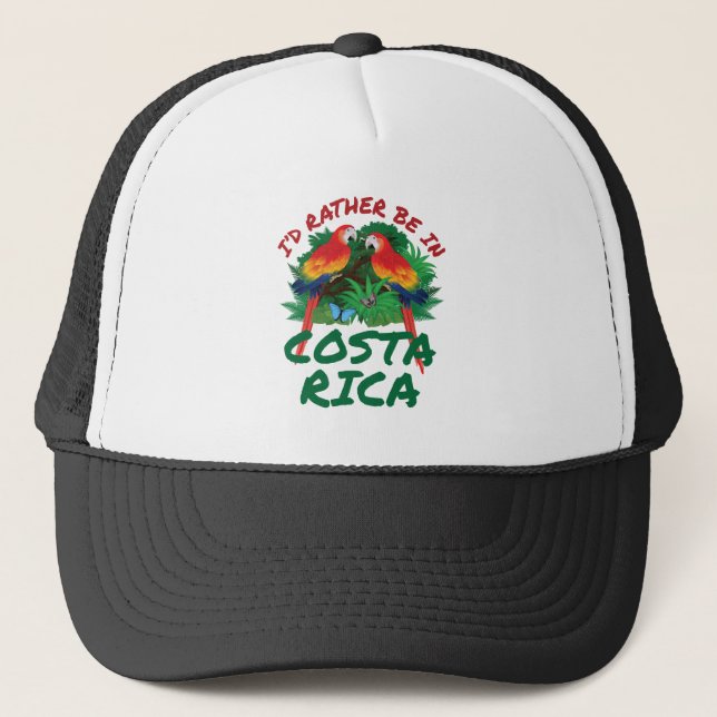 Ich wäre eher in Costa Rica Urlaub Souvenir Truckerkappe (Vorderseite)