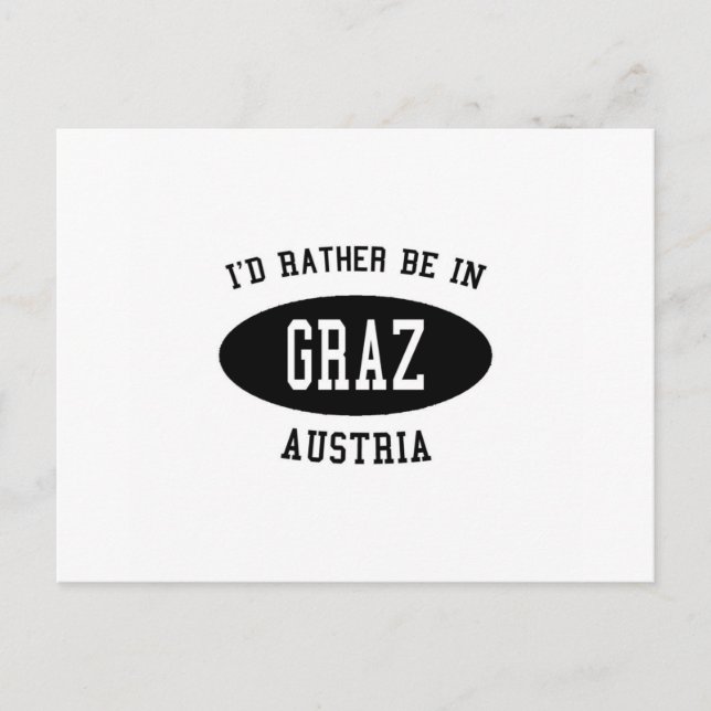 Ich wäre eher in Graz, Österreich Postkarte (Vorderseite)