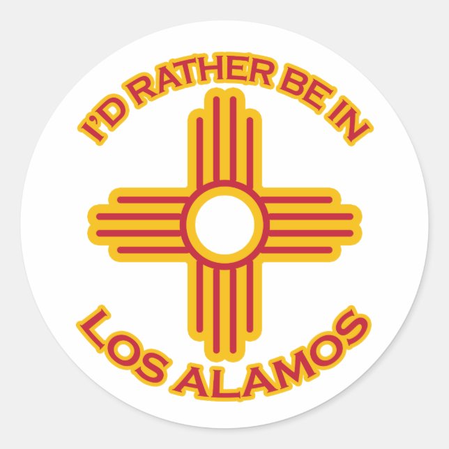 Ich wäre eher in Los Alamos Runder Aufkleber (Vorderseite)