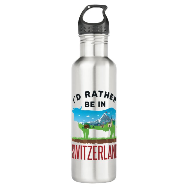 Ich wäre eher in Schweizer Urlaubsalpen in der Sch Edelstahlflasche (Vorderseite)
