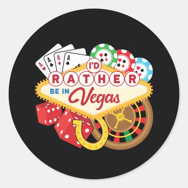 Ich wäre eher in Vegas Runder Aufkleber (Vorderseite)