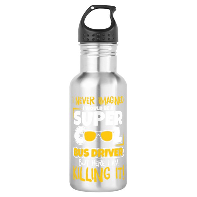 Ich wäre ein superCooler Busfahrer Edelstahlflasche (Vorderseite)