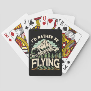 Ich wäre lieber am Fliegen. Flugzeug Spielkarten