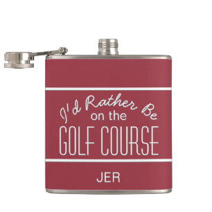 Ich wäre lieber auf dem Golfplatz Zitat monogrammi Flachmann