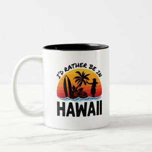 Ich wäre lieber auf Hawaii Zweifarbige Tasse