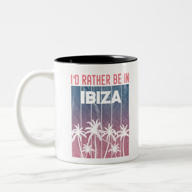 Ich wäre lieber auf Ibiza Zweifarbige Tasse (Links)