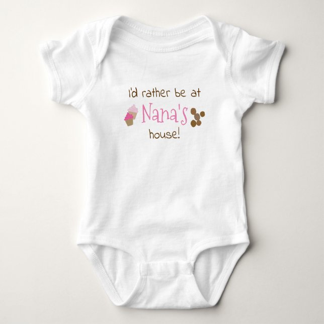 Ich wäre lieber bei Nanas Haus, Süßigkeiten, Kekse Baby Strampler (Vorderseite)