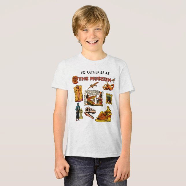 Ich wäre lieber im Museum Tri-Blend Shirt (Vorderseite voll)
