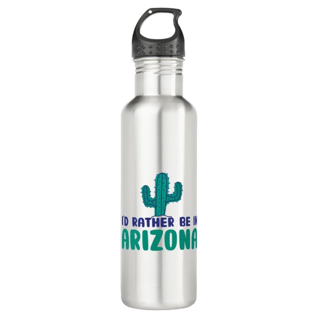 Ich wäre lieber in Arizona Edelstahlflasche (Vorderseite)
