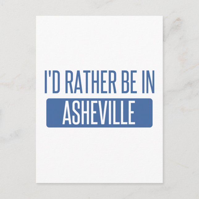 Ich wäre lieber in Asheville Postkarte (Vorderseite)