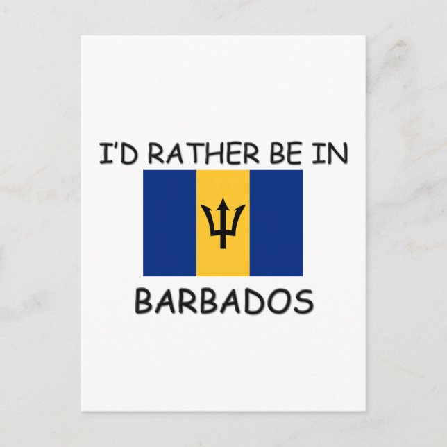 Ich wäre lieber in Barbados Postkarte (Vorderseite)