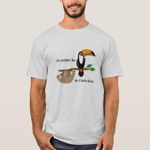 Ich wäre lieber in Costa Rica, Tukan und Faultier T-Shirt