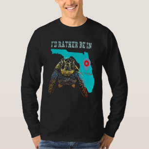 Ich wäre lieber in Florida Schildkröte Cool Tribal T-Shirt