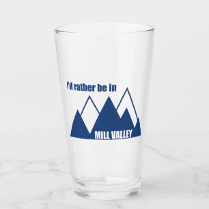 Ich wäre lieber in Mill Valley, Kalifornien, im Ge Glas