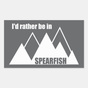 Ich wäre lieber in Spearfish South Dakota Mountain Rechteckiger Aufkleber