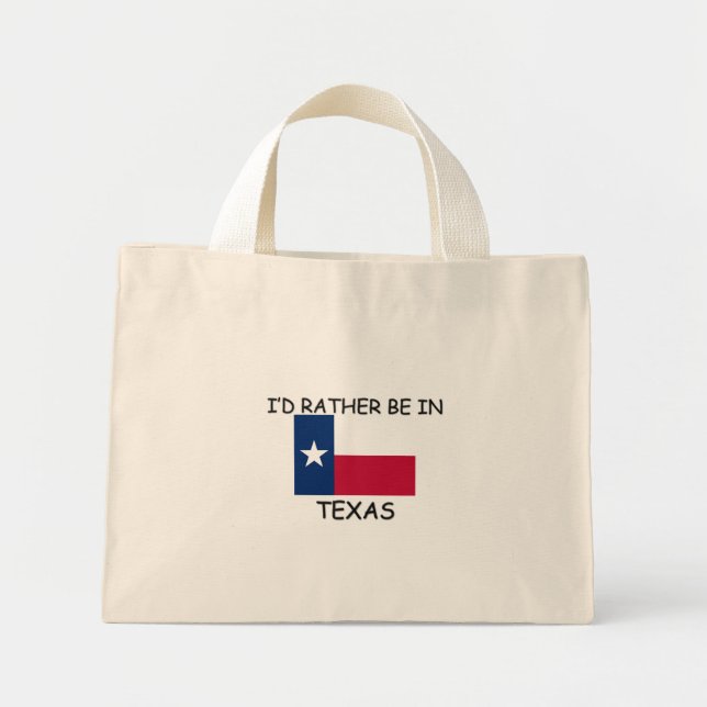 Ich wäre lieber in Texas Mini Stoffbeutel (Vorne)