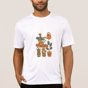 Ich warte meine Pflanze - Retro 70er Streifen T-Shirt