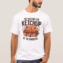 Ich wartete zum Ketschup am Grill