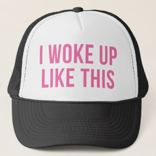 Ich Weckte so auf wie dieser rosa Funny Truckerkappe