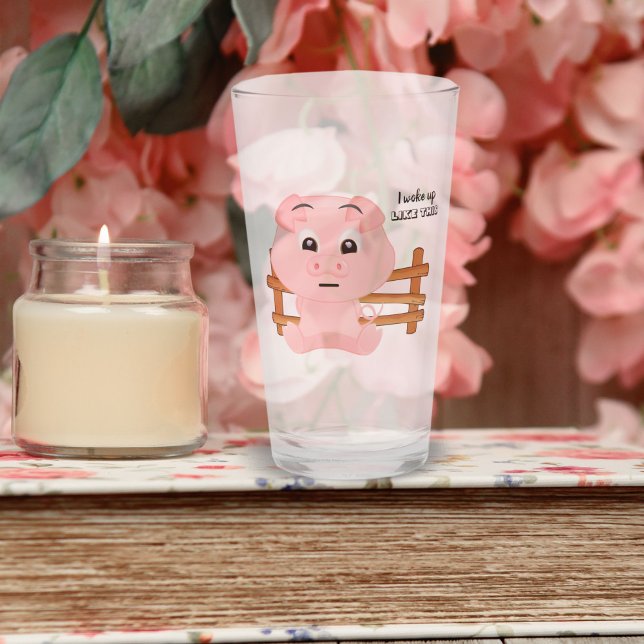 Ich Weckte so auf wie dieses Niedliche rosa Schwei Glas (Von Creator hochgeladen)