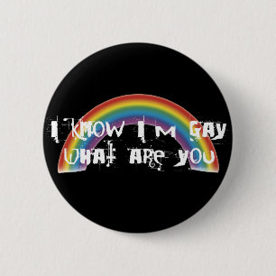Ich weiß, dass ich homosexueller Schwarz-Knopf bi Button