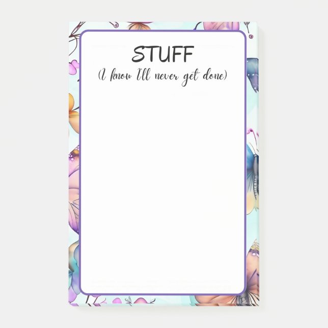 Ich weiß, dass ich nie fertig werde post-it klebezettel (Vorderseite)