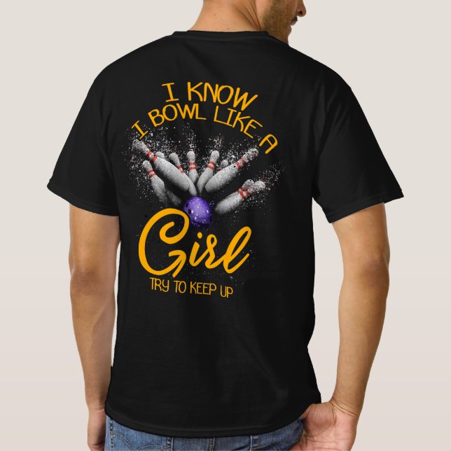 Ich weiß, dass ich wie ein Mädchen koche, versuche T-Shirt (Rückseite)