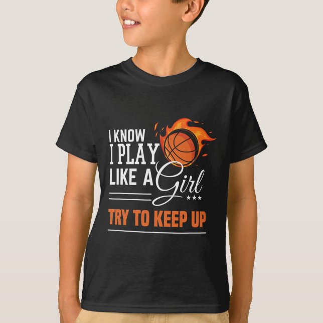 Ich weiß, dass ich wie ein Mädchen spiele und vers T-Shirt (Vorderseite)