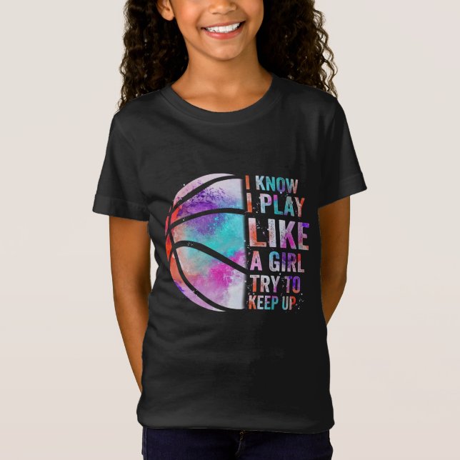 Ich weiß, dass ich wie ein Mädchen spiele und vers T-Shirt (Vorderseite)