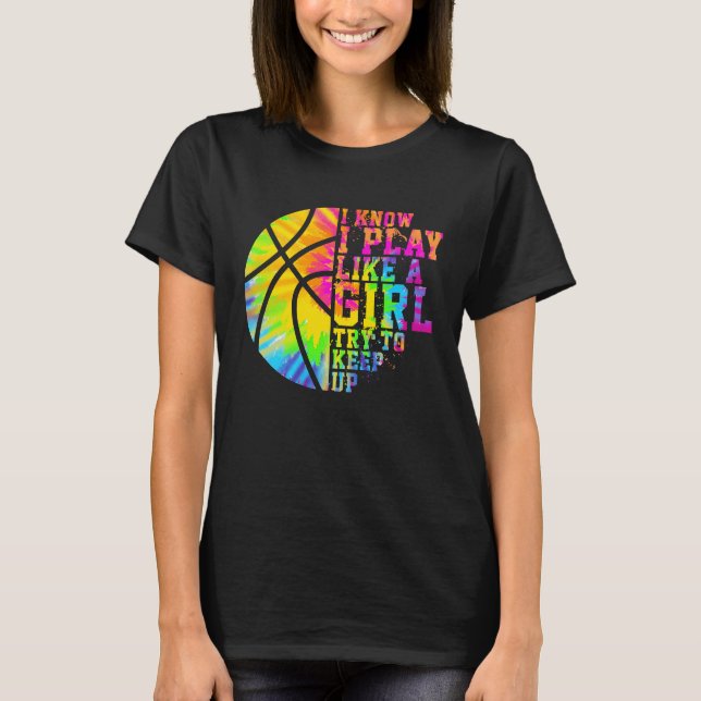 Ich weiß, dass ich wie ein Mädchen spiele und vers T-Shirt (Vorderseite)