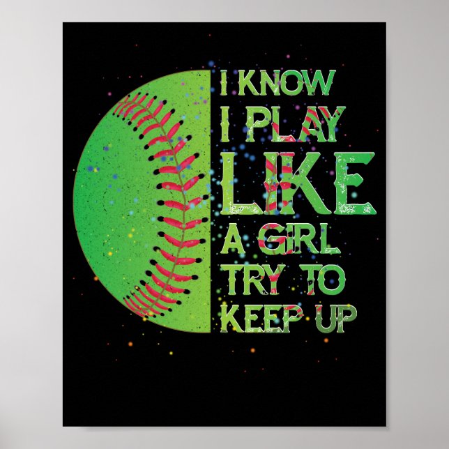 Ich weiß, dass ich wie ein Mädchen spiele, versuch Poster (Vorne)