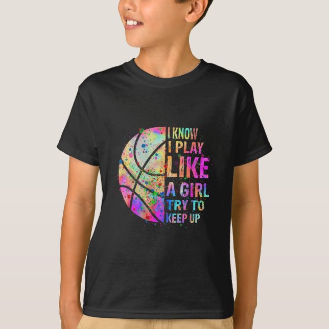 Ich weiß, dass ich wie ein Mädchen spiele, versuch T-Shirt (Vorderseite)